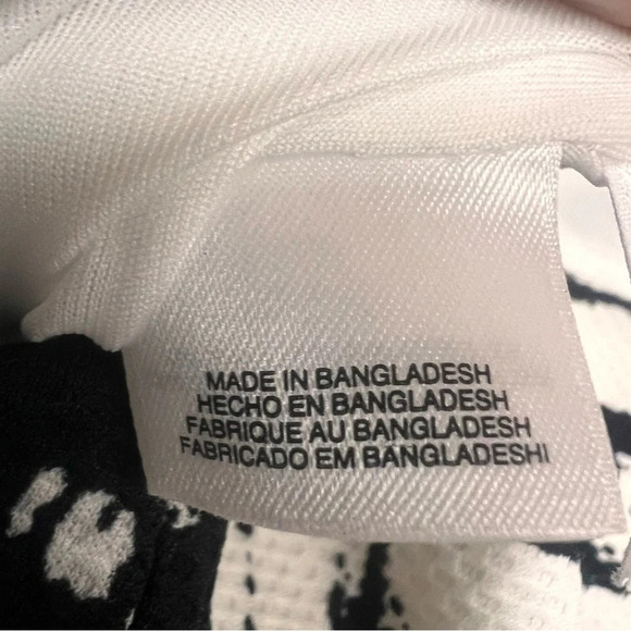 Black Label by Evan Picone Black & White Pleated Fit & Flare Dress Size 8 - Picture 10 of 13